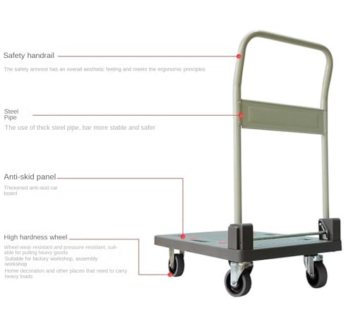 Carretilla portátil con plataforma y mango plegable miniatura 3