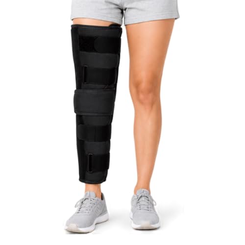 Image of Wonder Care Cotton Knee Immobilizer Brace For Knee Support For Dislocation Injuries Ligament Tear Wraparound Knee Stabilizer Splint For Men & Women (19 inch Long) (L)