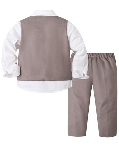 Image of SANGTREE Baby Boys Toddler Gentleman Kids Formal Outfits Long Sleeve Suit Clothing Set 3 Months - 9 Years