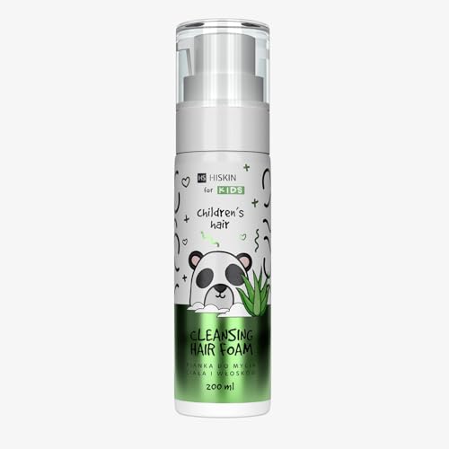 HiSkin Kids Wasch-Schaum für Körper und Haare für Kinder - 2-in-1 - Reinigt sanft Körper und Haare, Aloe Vera spendet Feuchtigkeit und pflegt die Haut des Kindes - 200 ml - vegan