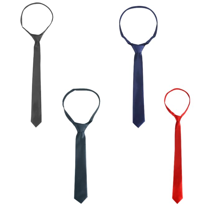Image of Men's Satin Slim Necktie for Formal Wear | Premium Solid Tie for Office, Wedding, Business Meetings, Party & Interview | Stylish Silk Feel Combo Neck Tie for Men