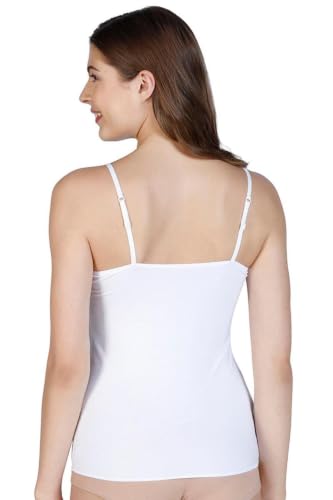 Image of Amante White Women Spaghetti Strap Modal Camisole