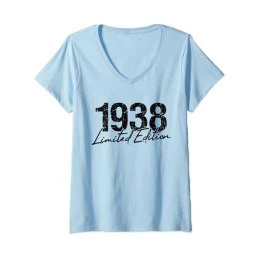 Mujer Cumpleaños 1938 Edición limitada Regalo Usado Grunge Vintage Camiseta Cuello V
