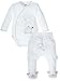 Produktbild Makoma Baby Wickelbody Hose mit Fuß Strampelhose 2tlg. Set Neutrale Babykleidung für Neugeborene Jungen & Mädchen 100% Baumwolle Weiß (62)