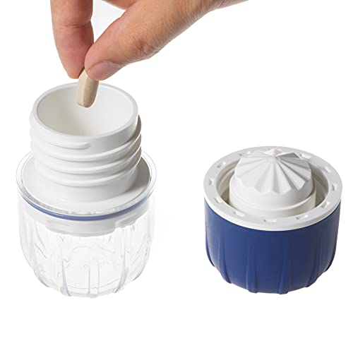 Maxgrind Pill Crusher And Pill Grinder - Pill Crusher For Small Or Large Pills And Vitamins To Fine Powder, Pill Pulverizer Grinder, Medicine Grinder With Medicine Cup, Pill Storage (Blue) #TOP4