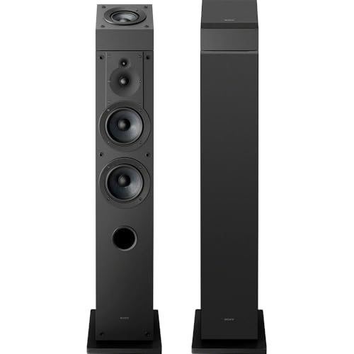 Sony SS-CS3M2 3-Way 4-Driver Hi-res Floorstanding Speaker, Black (Pair) 2025 Bundle with Deco Essentials 100ft Speaker Wire, 5-Pair Banana Plugs and Deco Gear HDMI Cable - Thumbnail 2