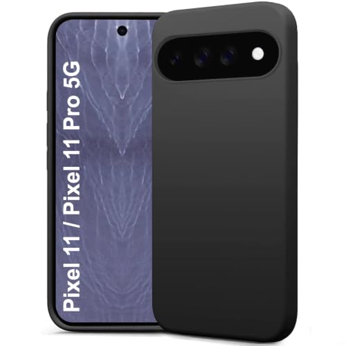 Image of TheGiftKart Genuine Liquid Silicone Back Cover Case for Google Pixel 11 | Soft Micro-Fibre Lining Inside | Camera Protection Bump | Shockproof Back Cover Case for Google Pixel 11 (Silicone, Black)
