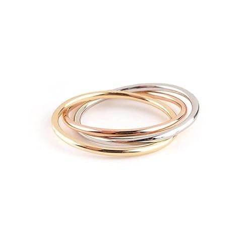 GOLDHARTZ Trinity Ring in 925 Sterling Silver | 18kt Yellow Gold & Rose Gold Plated, Inspired Ring (B0CW3GG6XJ) Amazon Price History, Amazon Price Tracker