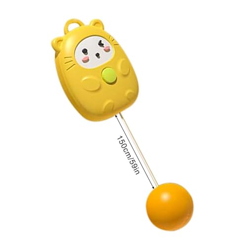 Table Tennis Self-Training,Suspended Table Tennis Trainer Portable Set, Suspended PingPong Trainer Indoor Table Tennis Self-Training Set Parent-Child Interaction Toy Double Sparring Hand-Eye(Yellow) - Image 3