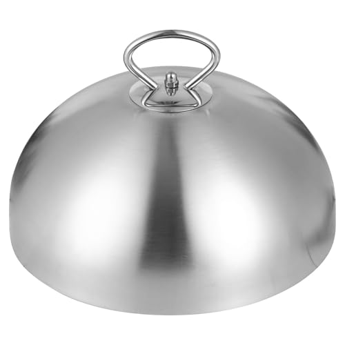 VILLCASE Cubierta de Acero Inoxidable para Filetes de 28cm, Tapa Redonda Resistente al Aceite para Cocción Uniforme y Vapor en Restaurantes