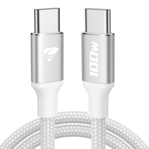Aioneus Cable USB C Carga Rápida 100W, 2M Cable USB C 5A QC de USB C a USB C Cable Trenzado Nylon Tipo C Cargador para iPhone 17 16 15 Pro Max, Samsung S25 S24 Ultra, iPad Pro, MacBook, Pixel etc