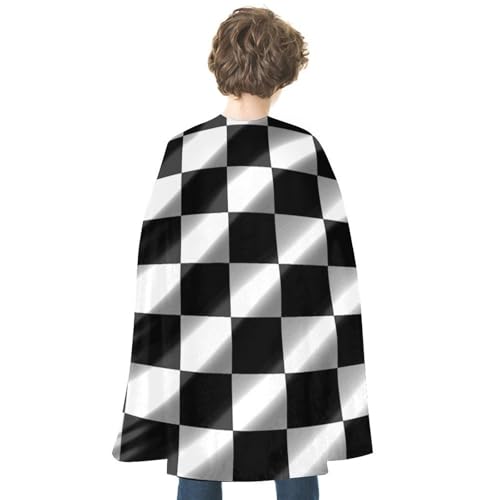FodPand Costume Checkerboard Halloween Cape for Adult Cosplay Props