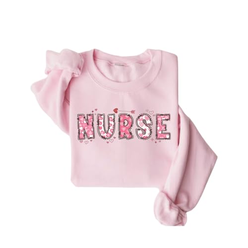 Nurse Valentine Gift Sweatshirt, Nurse Valentines Day Sweatshirts, Valentine Nurse Sweaters, Valentine Nursing Sweater, Gift For Her, Retro Valentine Nurse Crewneck, Heart Shirt, Cute Heart Nurse Puff