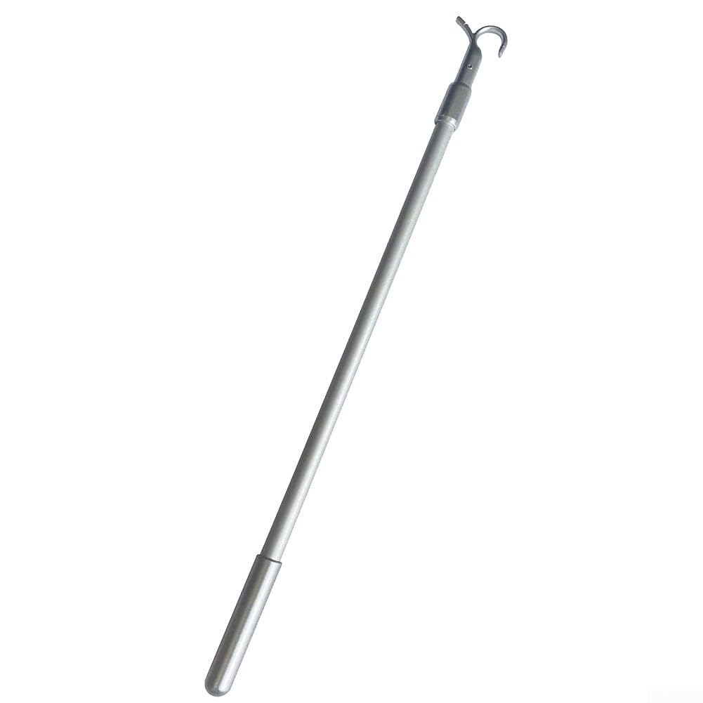 GLOBALHUT Asta aprifinestra regolabile, 33-60 cm, in lega di alluminio, per lucernari con meccanismo rotante a gancio