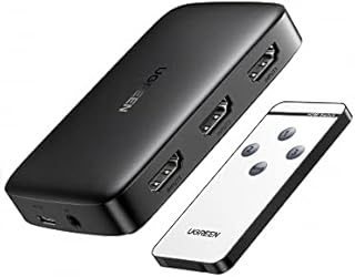 UGREEN HDMI Switch 3 in 1 Out 4K HDMI Switcher Splitter, 4K 30Hz HDMI Switch with Remote HDMI 3 Port Box Hub Supports HDR CEC 3D HDCP1.4, Compatible with PS5 PS4 Xbox Fire Stick Roku Apple TV PC
