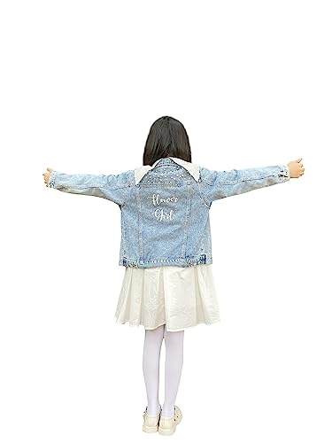 Personalized Girls' Jean Jacket with Pearls - Toddler & Flower Girls' Gift for Wedding