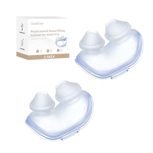 2 Packs Replacement Nasal Pillow Cushion for ResMed AirFit P10 Ultra-Soft Silicone Better Sealing Minimize Leakage Reduce Pressure Points CPAP Supplies Accessories Size Medium