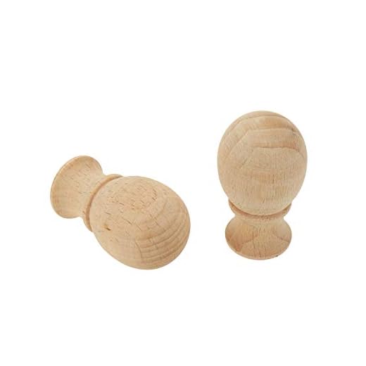LC LICTOP Wood Ball Lamp Finial for Lamp Shade (25x44mm) 2pcs