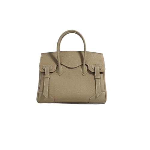 JIUFENG Women's Top Handle Satchel With Detachable Strap,Lychee Pattern Genuine Leather Fashion Crossbody Slingbag