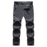 Asija Hosen Herren Gefüttert Wanderhose Fleece Wasserdicht Softshellhose Outdoorhose Winddicht Warm Gefüttert Skihose Snowboardhose Winter Fleece Trekkinghose Reißverschlusstaschen
