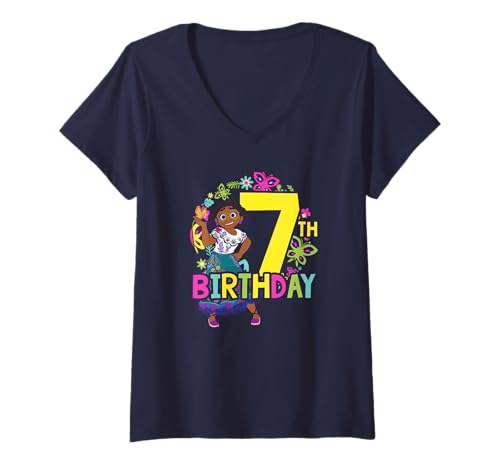 T-shirt Disney Encanto Maribel col V parfait pour une fête d'anniversaire 7 ans