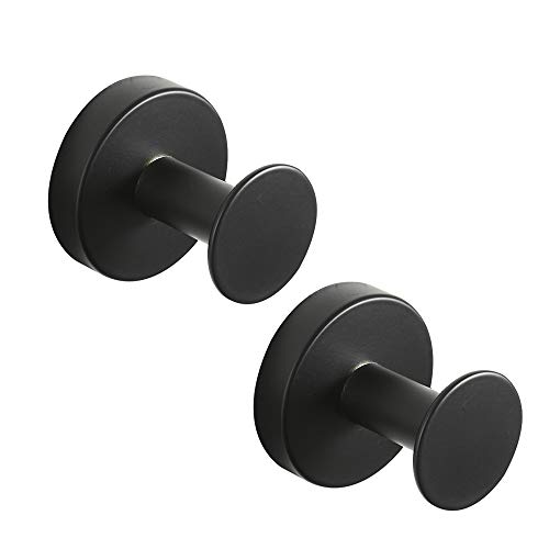 WOMAO Gancho de toalla fácil redondo, Gancho para toallas de cocina de acero de acero americano, Soporte de pared para ropa Sombreros Bolsas Baño Ducha Inodoro WC 2 Piezas Cover
