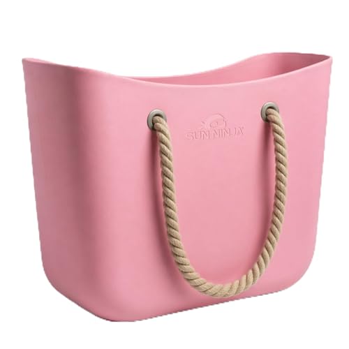 Image of SUN NINJA Rubber Beach Bag, XL Waterproof EVA Tote with Soft Rope Handles