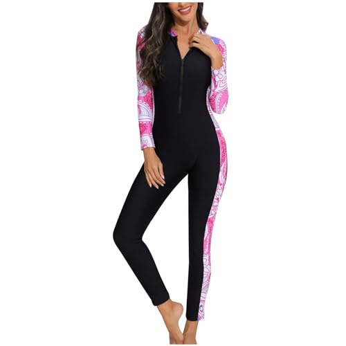 Encuentra la mejor selección de Liquidacion cierre tienda los mejores 10. 28 Traje de baño de cuerpo completo para mujer, de una pieza, manga larga, con cierre frontal, traje de baño para buceo, surf, A08_pink, XX-Large