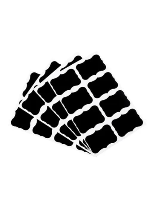 Coolbaby 36-Piece Kitchen Jar Chalkboard Sticker Set Black 49X34Millimeter