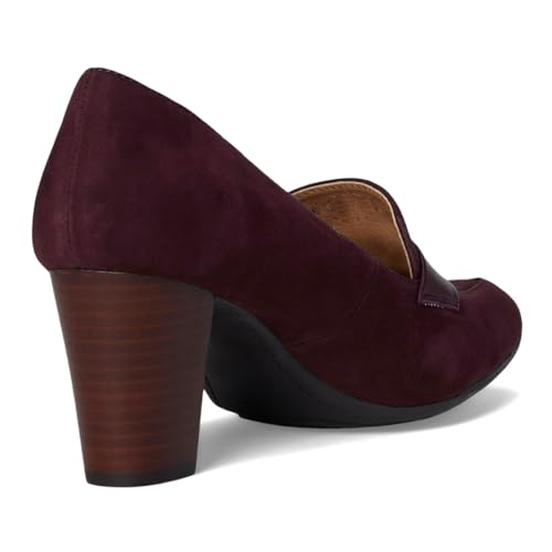 Image of SHODENSE Women Chunky Kitten Heel Pumps Shoes Round Closed Toe Slip On Suede Penny Loafers Matte Block Mid Heels Dress Loafer Almond Toe Comfort Oxford Shoes Office Work Classic Elegant 4-11 M US