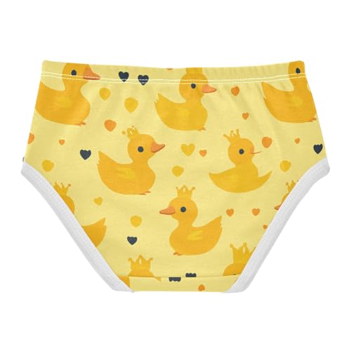 Wusikd Yellow Duck Girls' Underwear Cotton Crown Girls Briefs Soft Toddler Underwear 2T2