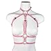 One Piece Pink Leather Body Harness Suspender Bra Cage Metal Buckle Chest Bondage Top Punk Adjustable Sexy Lingerie Club Party (Color : Style 18, Size : One Size)