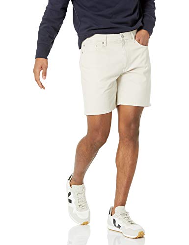 Amazon Essentials Mens Straight Fit 7 (18cm) Stretch 5-Pocket Jean Shorts Stone 34W