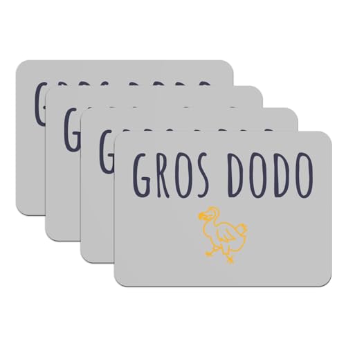 Sets de table gris en caoutchouc lot de 4 grand format - 2