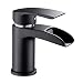 Produktbild Wasserfall Waschtischarmatur Schwarz Bad Einhebelmischer Wsserhahn Waschbecken Armatur Waschtischbatterie Badarmatur Kurz Design