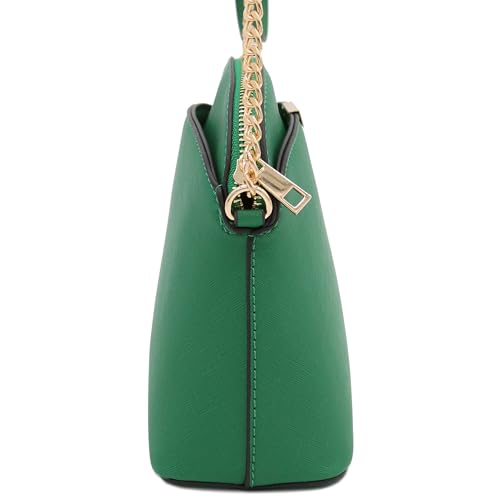 Image of FashionPuzzle Saffiano Small Dome Crossbody bag with Chain Strap