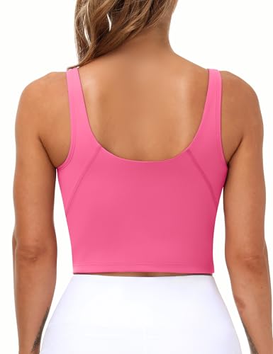 Image of THE GYM PEOPLE Womens' Sports Bra Longline Wirefree Padded with Medium Support