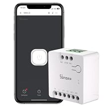 SONOFF WiFi MINI-D Smart Switch with Matter,Home Automation,Dry Contact Output,Supports AC or DC Input,Compatible Alexa & Google Home,for Garage Doors,Boilers,DC Low Power Motors/Solenoid Valves