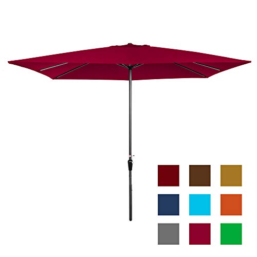 Best Choice Products 8x11ft Rectangular Patio Umbrella w/Crank, Fade-Resistant 210G Polyester Fabric