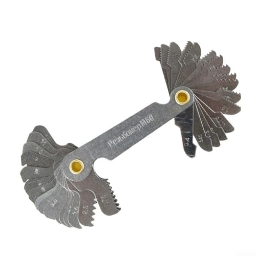 Metric Plus - Set di misuratori per filettatura, 55° e passo metrico in acciaio a 60°, gadget per la misurazione del passo e vite in carbonio per l'ispezione di macchinisti del tornio (sistema metrico