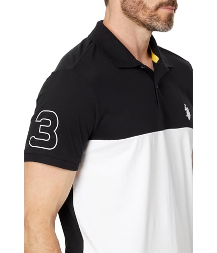 U.S. Polo Assn. Men's Short Sleeve Slim Fit Colorblock Athletic Jersey Knit Polo Shirt3