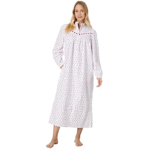 EILEEN WEST Women's Cotton Flannel High Neck Long Sleeve Gown, Ditsy Rosebuds 1 Cover