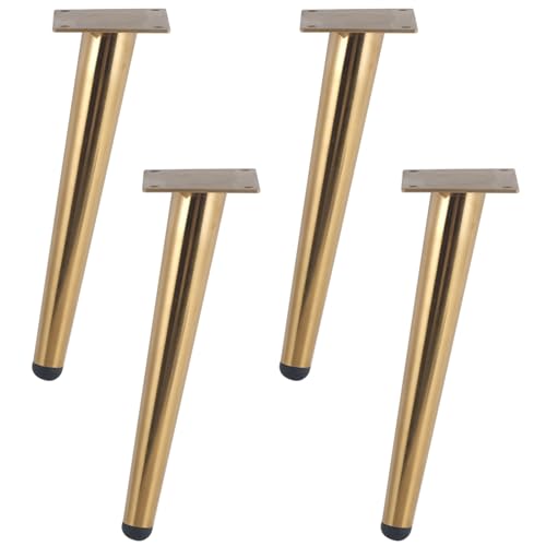 Genérico Pies para Muebles Patas de Mesa de Metal de 20 cm 4 Piezas Soporte de Acero Inoxidable Dorado Superficie Galvanizada Patas de Sofá Altura: 15-30 cm Patas de Gabinete de 20 cm/7,9'