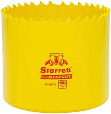 Starrett Deep Cut Hole Saw - DCH0178 Heavy Duty Bi-Metal with Extra Cobalt HSS Teeth - For Metals Wood Cast Iron Fibreglass Plastic Materials - 48mm