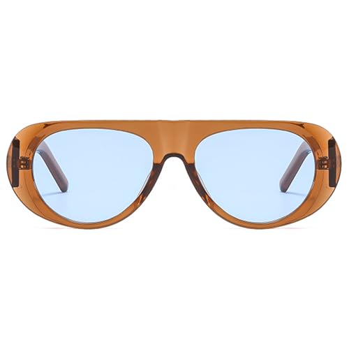 bullabulling Women's Oversized Flat Top Fashion Sunglasses Trendy Big Round Designer Retro Sun Glasses Shades2