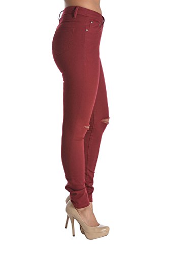 American Bazi Women's High Waisted Colored Ripped Skinny Pants2