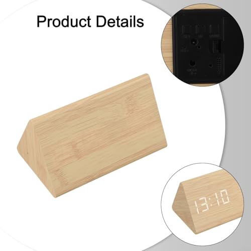 Réveil numérique en bois avec affichage LED lisible contre fatigue visuelle