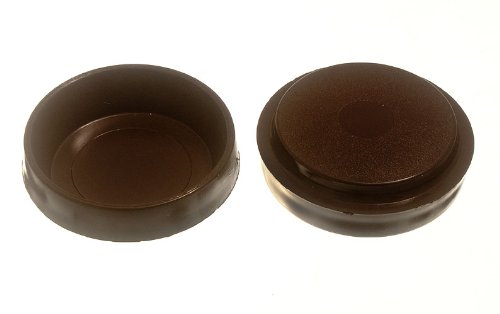 100 x Castor Cups Floor Protector Gliders Large Brown 60MM