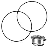 Pot Lid Latch Lock Strap Silicone Band Fit for Hamilton Beach Replacement Crock Pot Lid Lock Strap, Lid Holder Strap for 7 Quart and 8 Quart Hamilton Beach Programmable Slow Cooker, Black, 2 Pcs