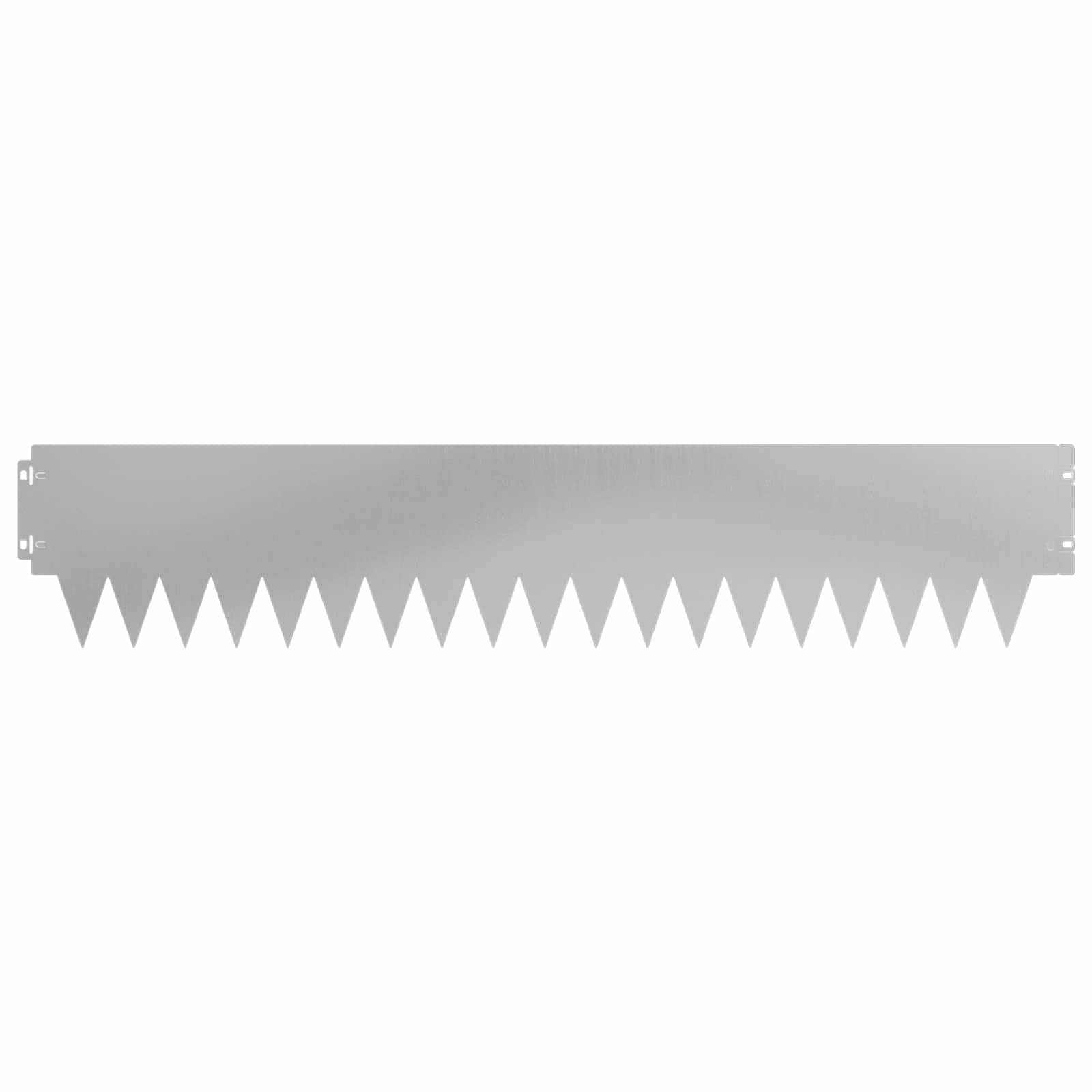 Krawędzie trawnikowe z malowanego proszkowo metalu, srebrne, 103 x 20 cm, zestaw 20 sztuk do rabatek ogrodowych, krawędzi ścieżki, tarasu, do czystego odgrodzenia i porządku krawędzi koszenia